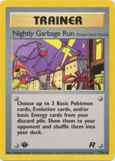 Pokemon Card - Team Rocket 77/82 - NIGHTLY GARBAGE RUN (uncommon) **1st Edition**