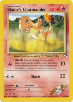 Pokemon Card - Gym Heroes 61/132 - BLAINE'S CHARMANDER (common)