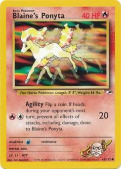 Pokemon Card - Gym Heroes 63/132 - BLAINE'S PONYTA (common)