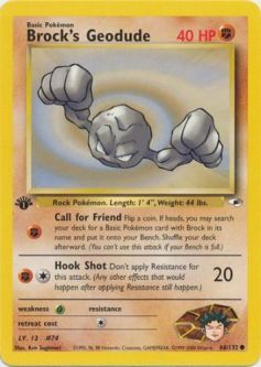 Pokemon Card - Gym Heroes 66/132 - BROCK'S GEODUDE (common) **1st Edition**