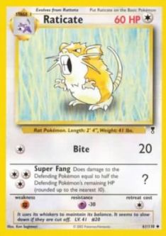 Pokemon Card - Legendary Collection 61/110 - RATICATE (uncommon)
