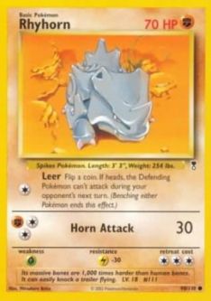 Pokemon Card - Legendary Collection 90/110 - RHYHORN (common)