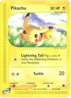 Pokemon Card - Expedition 124/165 - PIKACHU (common)