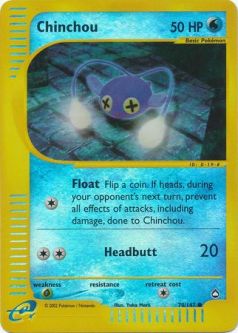 Pokemon Card - Aquapolis 70/147 - CHINCHOU (REVERSE holo-foil)