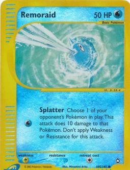 Pokemon Card - Aquapolis 105/147 - REMORAID (REVERSE holo-foil)