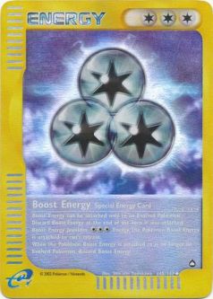 Pokemon Card - Aquapolis 145/147 - BOOST ENERGY (REVERSE holo-foil)