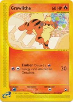 Pokemon Card - Aquapolis 51/147 - GROWLITHE (uncommon)