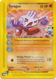 Pokemon Card - Aquapolis 63/147 - TYROGUE (uncommon)