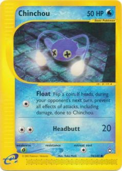 Pokemon Card - Aquapolis 70/147 - CHINCHOU (common)