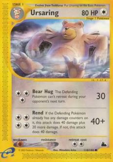 Pokemon Card - Skyridge 110/144 - URSARING (common)
