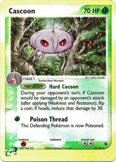 Pokemon Card - Ruby & Sapphire 26/109 - CASCOON (REVERSE holo-foil)