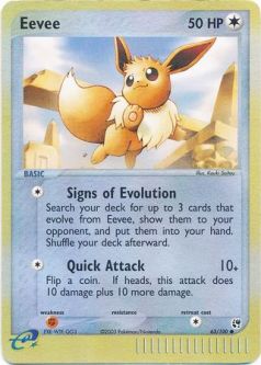 Pokemon Card - Sandstorm 63/100 - EEVEE (REVERSE holo-foil)