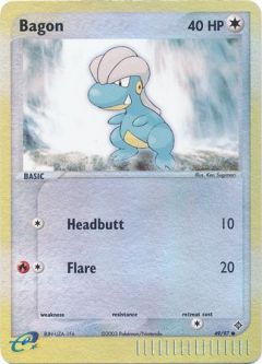 Pokemon Card - Dragon 49/97 - BAGON (REVERSE holo-foil)