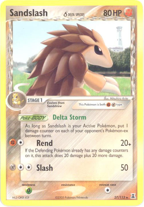 Pokemon Card - Delta Species 27/113 - SANDSLASH (rare)