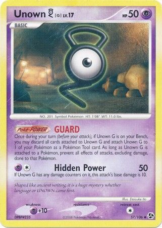Pokemon Card - Great Encounters 57/106 - UNOWN G (uncommon)