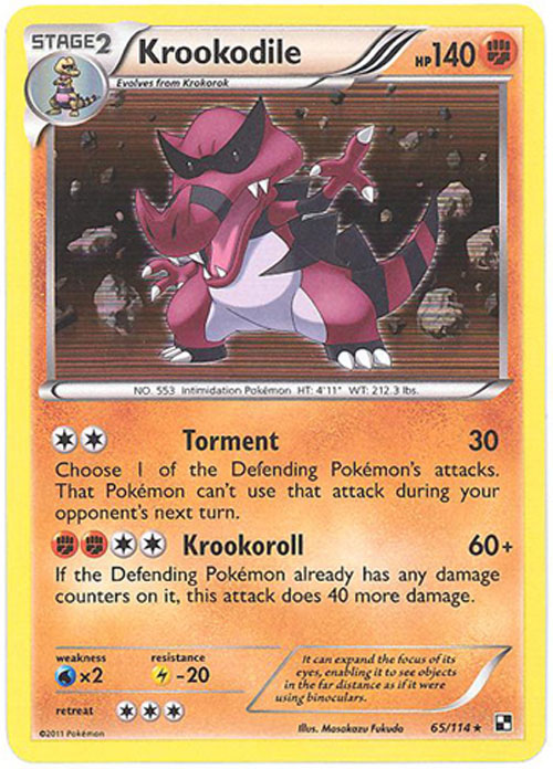Pokemon Card - Black & White 65/114 - KROOKODILE (holo-foil)