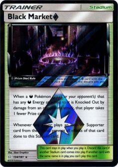 Pokemon Card - Team Up 134/181 - BLACK MARKET (Prism Star)(holo-foil)