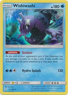Pokemon Card - Cosmic Eclipse 62/236 - WISHIWASHI (holo-foil)