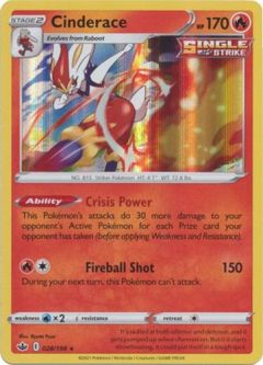 Pokemon Card - Chilling Reign 028/198 - CINDERACE (holo-foil)