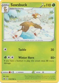 Pokemon Card - Chilling Reign 012/198 - SAWSBUCK (rare)