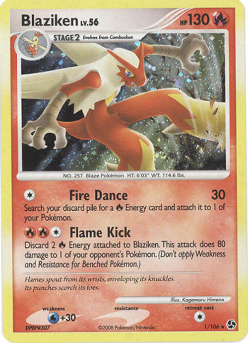 Pokemon Card - Great Encounters 1/106 - BLAZIKEN Lv. 56  (holo-foil)
