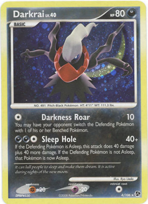 Pokemon Card - Great Encounters 4/106 - DARKRAI Lv. 40  (holo-foil)