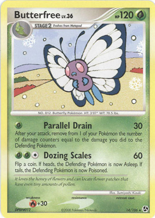Pokemon Card 14/106 - BUTTERFREE Lv. 36 (rare)