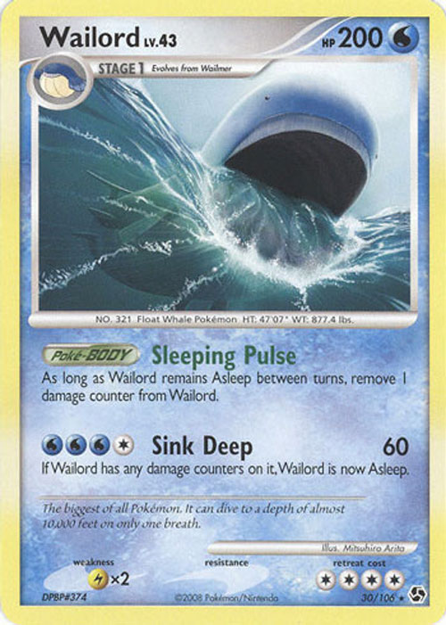 Pokemon Card - Great Encounters 30/106 - WAILORD Lv. 43 (rare)