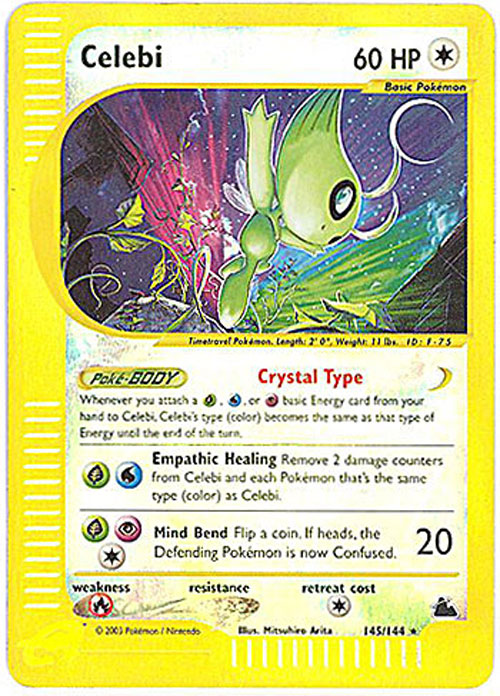 Pokemon Card - Skyridge 145/144 - CELEBI (reverse holo-foil)