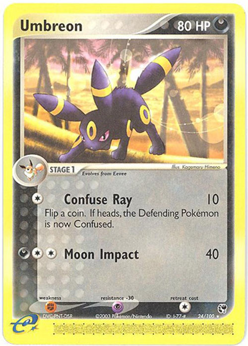 Pokemon Card - Sandstorm 24/100 - UMBREON (rare)