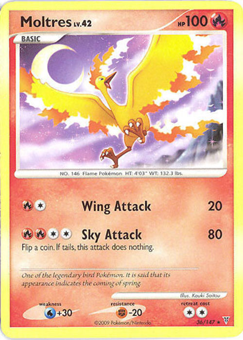 Pokemon Card - Supreme Victors 36/147 - MOLTRES Lv.42 (rare)