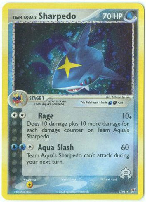 Pokemon Card - Team Magma Team Aqua 5/95 - SHARPEDO (holo-foil)