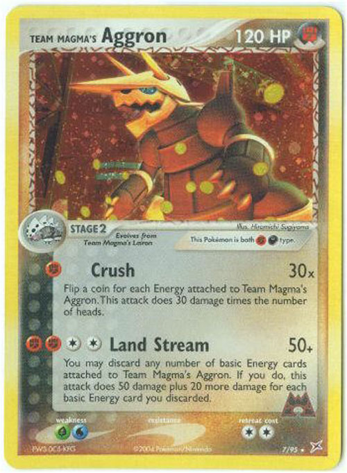 Pokemon Card - Team Magma Team Aqua 7/95 - AGGRON (holo-foil)