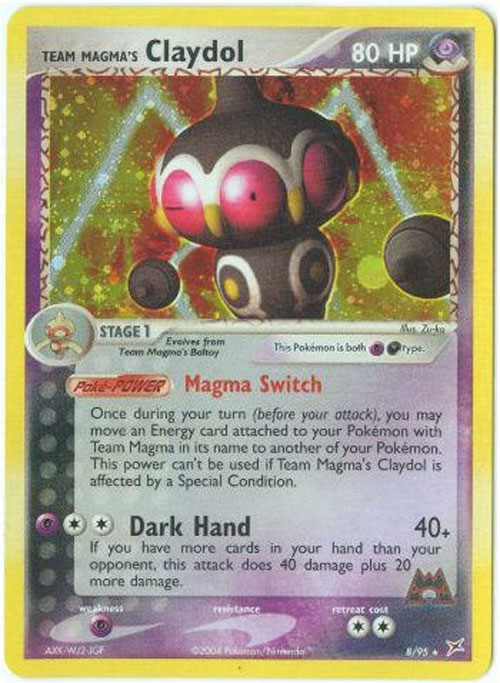 Pokemon Card - Team Magma Team Aqua 8/95 - CLAYDOL (holo-foil)