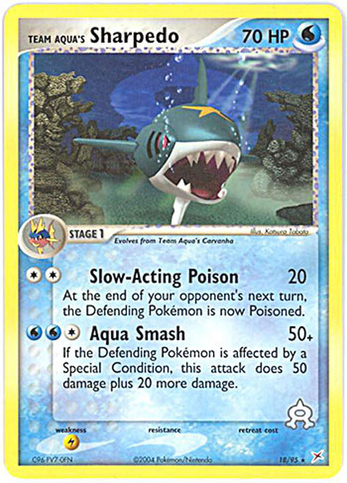 Pokemon Card - Team Magma Team Aqua 18/95 - TEAM AQUA'S SHARPEDO (rare)