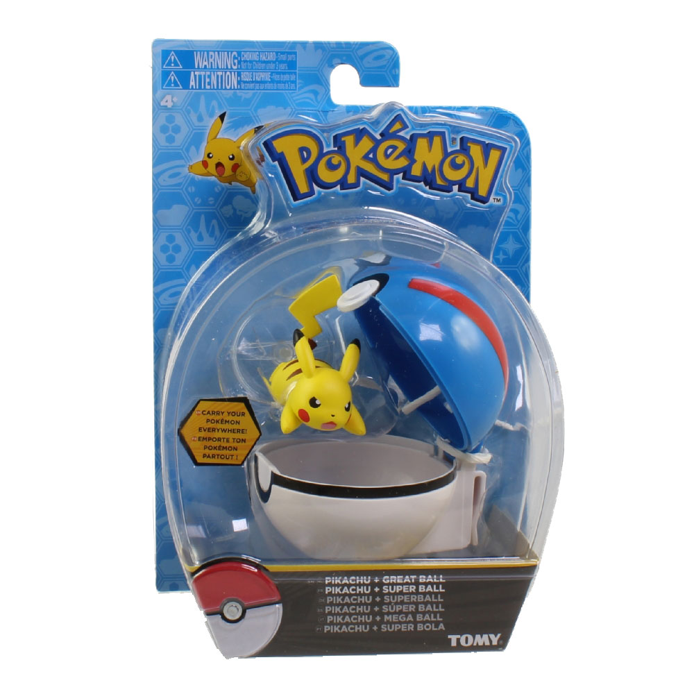 Pokemon Tomy Clip 'N' Carry Pokeball with Figure - PIKACHU with Great Ball (2 inch)