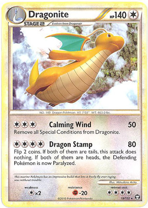 Pokemon Card - Triumphant 18/102 - DRAGONITE (rare)
