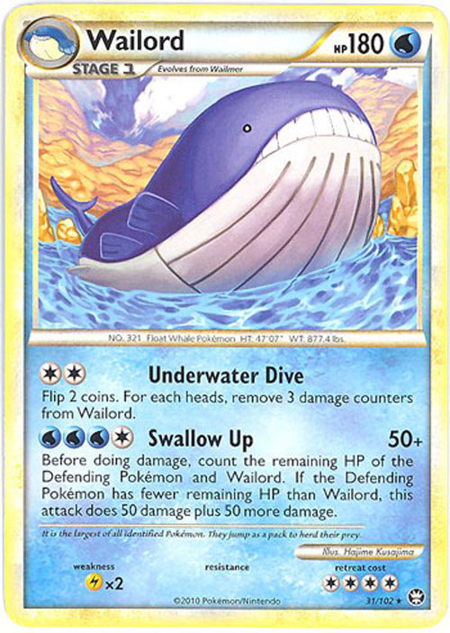 Pokemon Card - Triumphant 31/102 - WAILORD (rare)