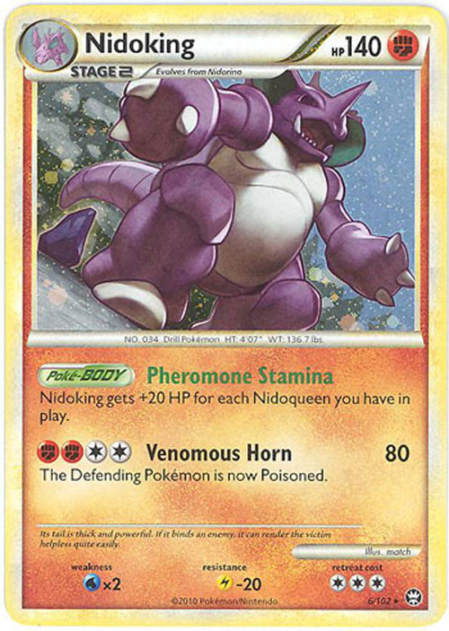 Pokemon Card - Triumphant 6/102 - NIDOKING (holo-foil)