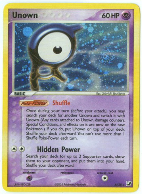 Pokemon Card - Unseen Forces A/28 - UNOWN A (holo-foil)