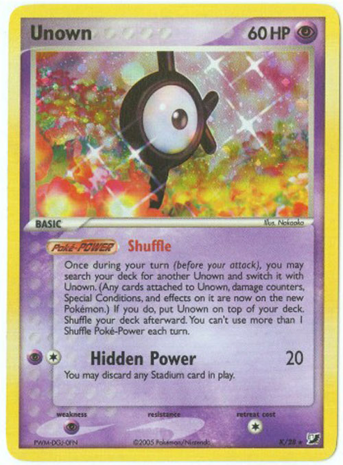 Pokemon Card - Unseen Forces K/28 - UNOWN K (holo-foil)