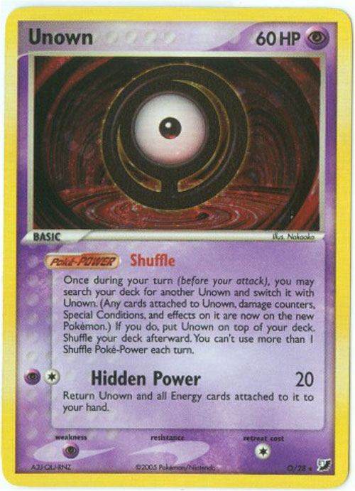 Pokemon Card - Unseen Forces O/28 - UNOWN O (holo-foil)