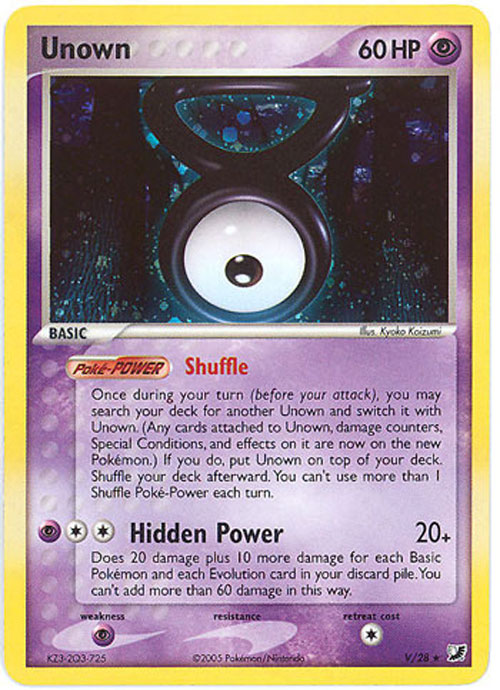 Pokemon Card - Unseen Forces V/28 - UNOWN V (holo-foil)