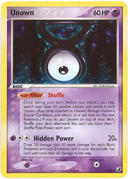 Pokemon Card V/28 - UNOWN 