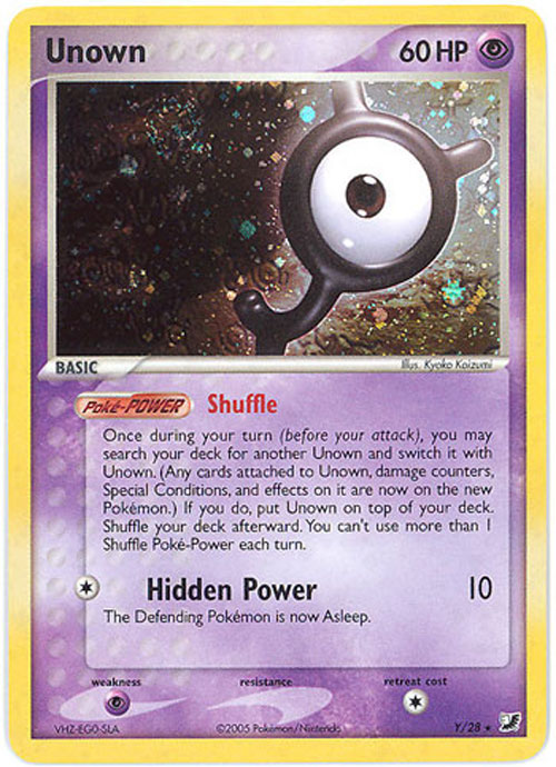 Pokemon Card - Unseen Forces Y/28 - UNOWN Y (holo-foil)