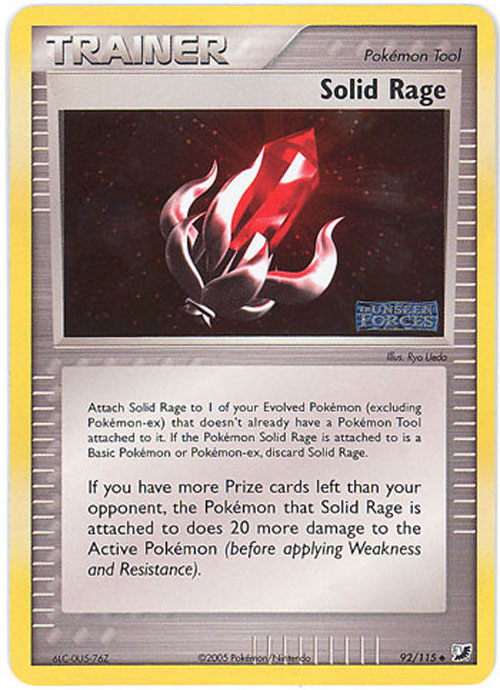 Pokemon Card - Unseen Forces 92/115 - SOLID RAGE (reverse holo)