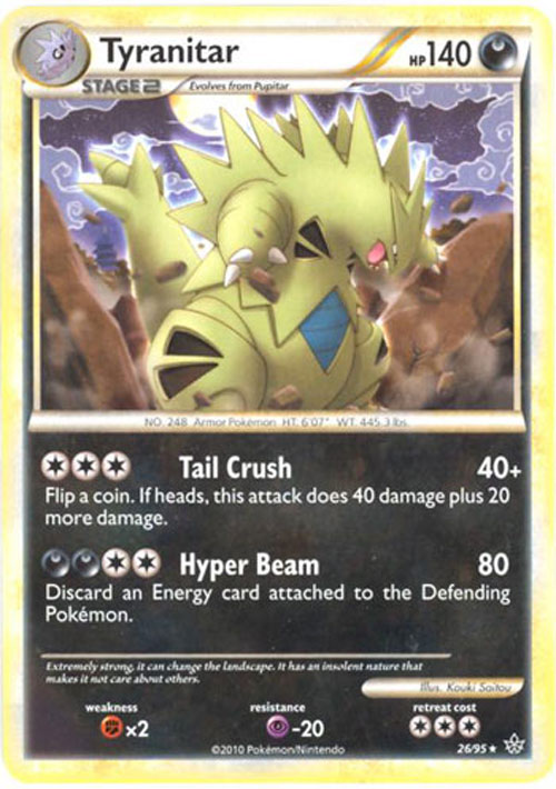 Pokemon Card - Unleashed 26/95 - TYRANITAR (rare)