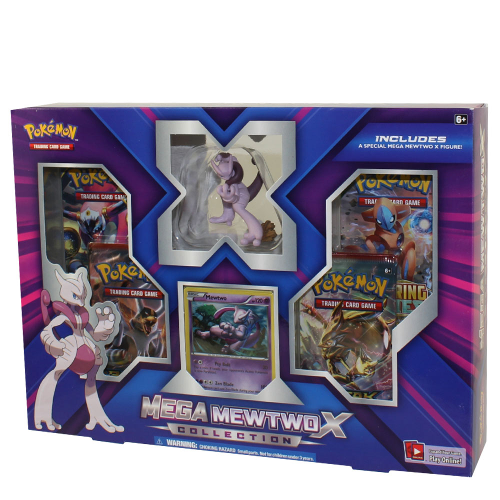 Pokemon Cards - MEGA MEWTWO X EX BOX (Blue) (1 Figure, 1 Foil, 4 Packs)