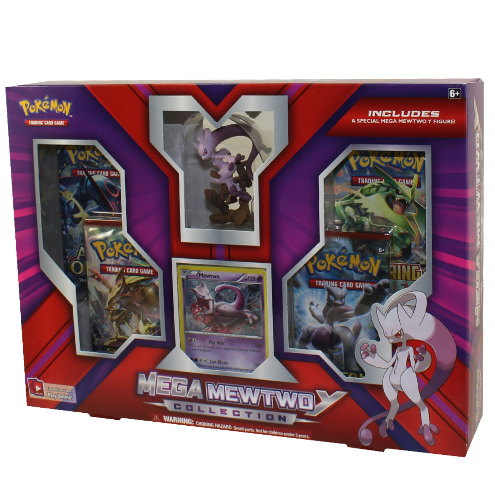 Pokemon Cards - MEGA MEWTWO Y EX BOX (Red) (1 Figure, 1 Foil, 4 Packs)
