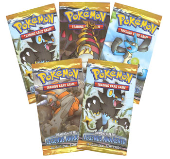 Pokemon Cards - DP LEGENDS AWAKENED - Booster Packs (5 pack lot)